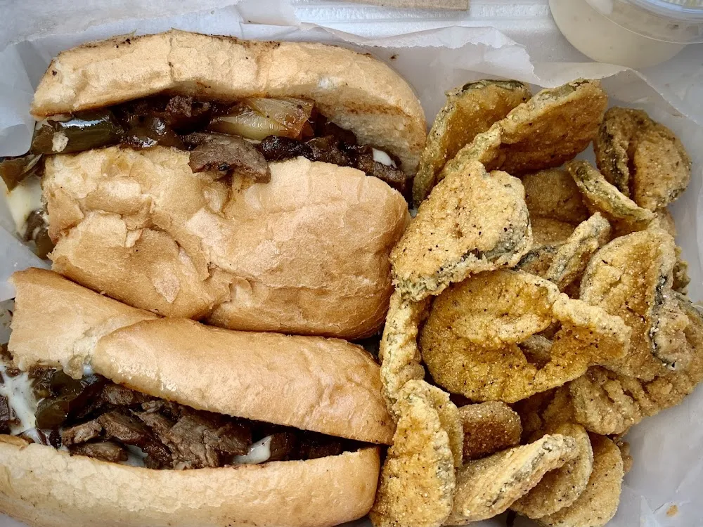 Philly Cheese Steak with Fried Pickles